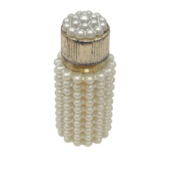 Vintage A Hollywood Creation N.Y.C. Mini Perfume Bottle W/ Pearl Beaded Design & - Picture 1 of 5
